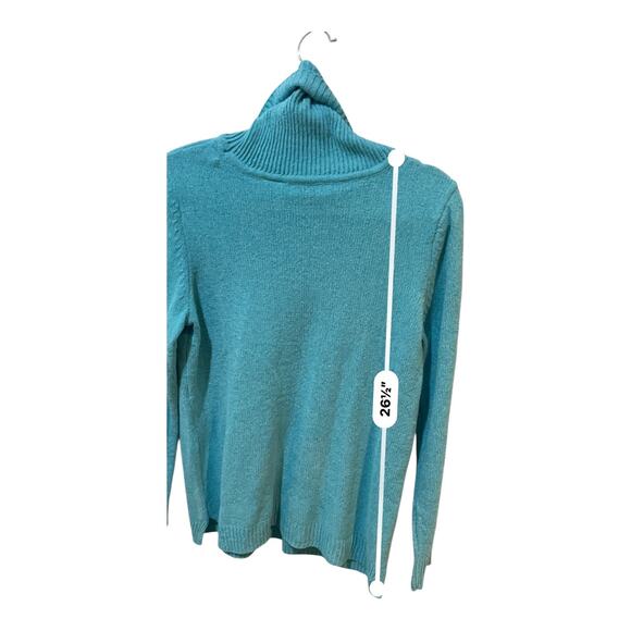 White Stag Sweater Women’s XL Blue Cowl Neck Acrylic Knit Pullover Long Sleeve - Picture 6 of 7